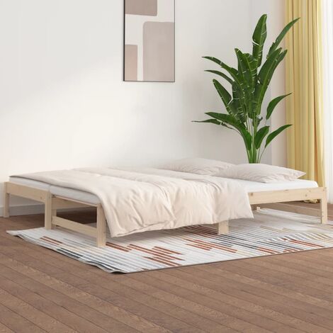 MAISONCHIC Sofá cama extraíble Moderno Cama para adulto madera maciza de pino 2x(90x200) cm ES70421A