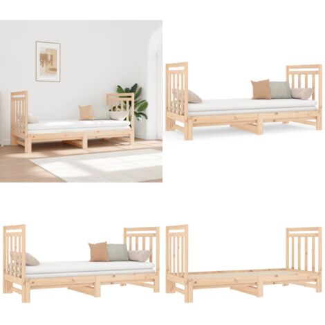 Sofá cama extraíble sin colchón 2x(90x190) cm - Cama de madera - Sofá cama extraíble
