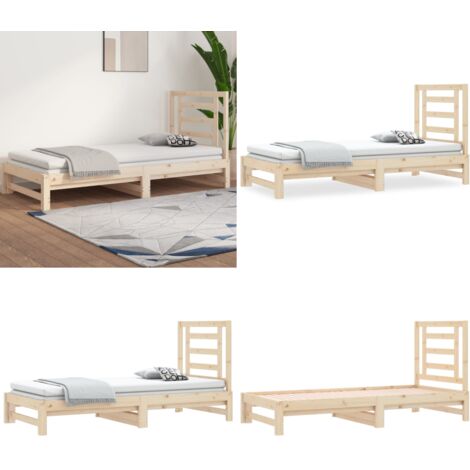 Sofá cama extraíble sin colchón 2x(90x200) cm - Sofá cama de madera - Sofá cama extraíble