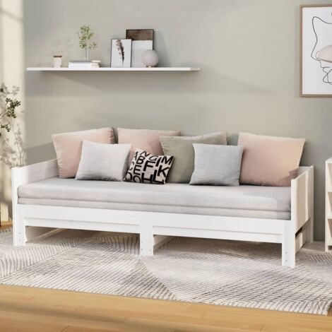 Sofá cama extraíble sin colchón blanco 2x(90x190) cm vidaXL
