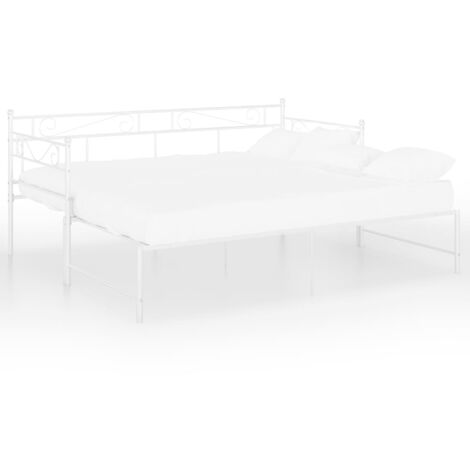 Sofá cama extraíble sin colchón metal blanco 90x200cm vidaXL