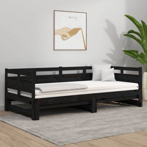 Sofá cama extraíble sin colchón negro 2x(80x200) cm vidaXL