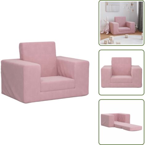 Sofá cama felpa - vidaXL Sofá cama para niños felpa suave rosa - Sofá cama para niños felpa