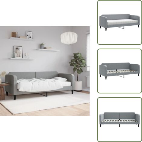 Sofá cama gris claro - vidaXL Sofá cama con colchón tela gris claro 80x200 cm - Sofá cama con espuma