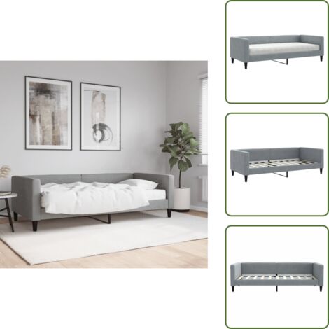Sofá cama gris claro - vidaXL Sofá cama con colchón tela gris claro 90x190 cm - Sofá cama con espuma