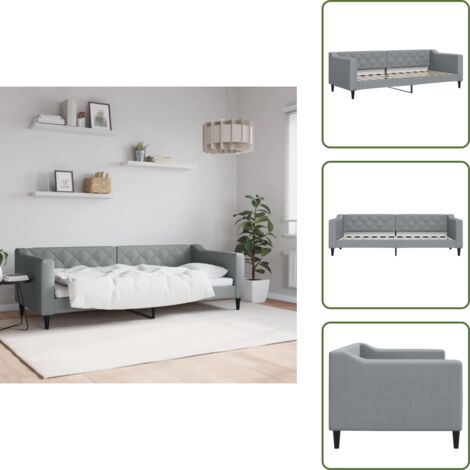 Sofá cama gris claro - vidaXL Sofá cama sin colchón tela gris claro 80x200 cm - Sofá cama moderno