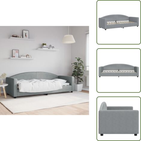 Sofá cama gris claro - vidaXL Sofá cama sin colchón tela gris claro 80x200 cm - Sofá cama moderno
