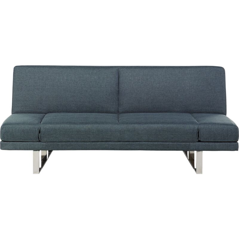

Beliani - Sofá cama de poliéster azul oscuro/gris oscuro YORK