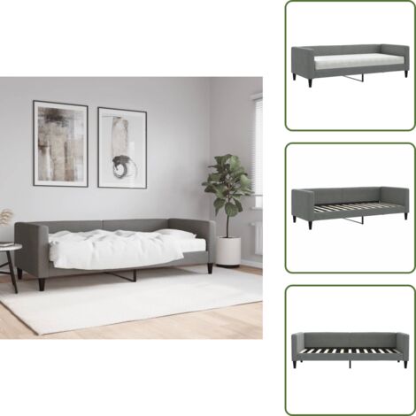 Sofá cama gris oscuro - vidaXL Sofá cama con colchón tela gris oscuro 80x200 cm - Sofá cama con espuma