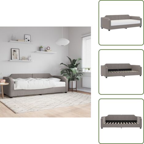 Sofá cama gris - vidaXL Sofá cama con colchón tela gris taupe 90x200 cm - Sofá cama con espuma