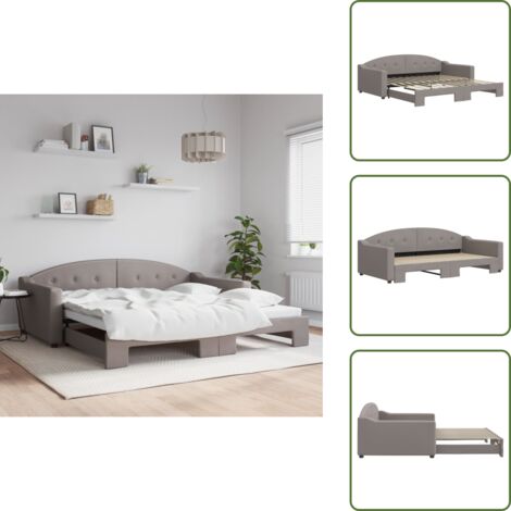 Sofá cama gris - vidaXL Sofá cama nido tela gris taupe 100x200 cm - Sofá cama con cama nido