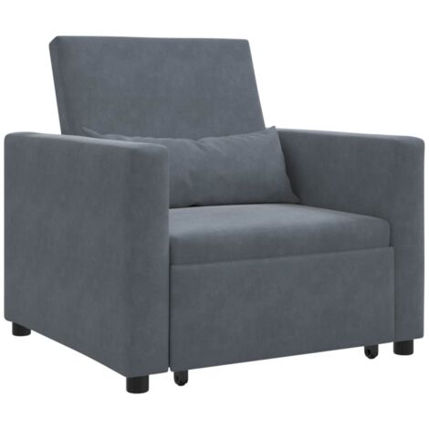 Sofá Cama Individual Gris oscuro 90 x 165 x 87 cm Terciopelo