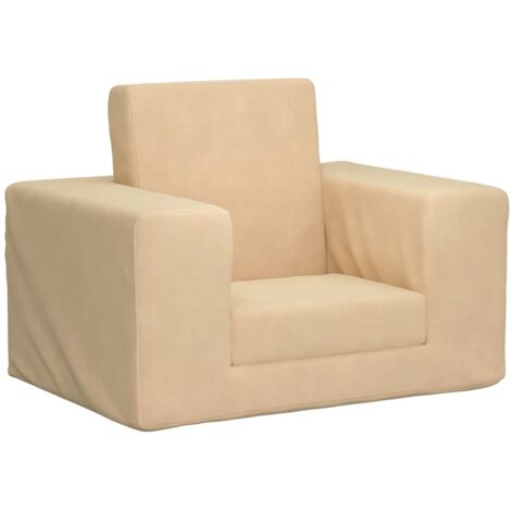 Sofá cama infantil felpa suave color crema