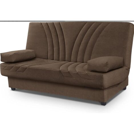 Sofá cama Lourdes en tela gold chocolate. 190cm(ancho) 100cm(fondo) 100cm (alto)