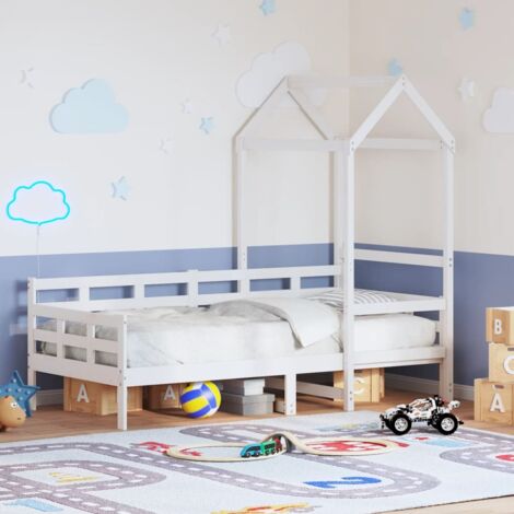 Sofá cama madera maciza de pino blanco 80x200 cm vidaXL