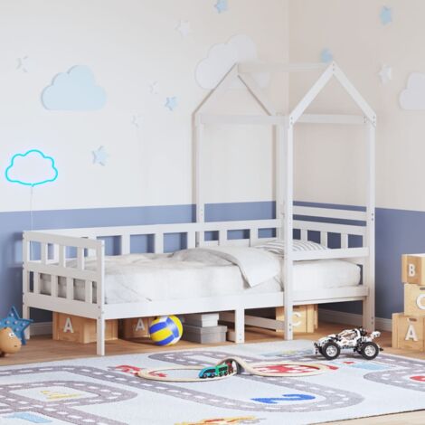 Sofá cama madera maciza de pino blanco 80x200 cm vidaXL
