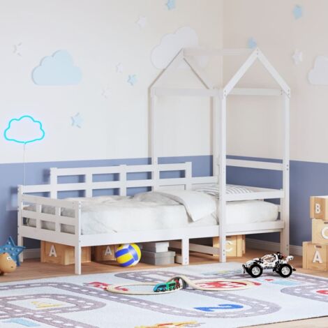 Sofá cama madera maciza de pino blanco 80x200 cm vidaXL