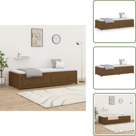 Sofá cama madera - vidaXL Sofá cama sin colchón madera maciza pino marrón miel 80x200 cm - Sofá cama para dormitorio