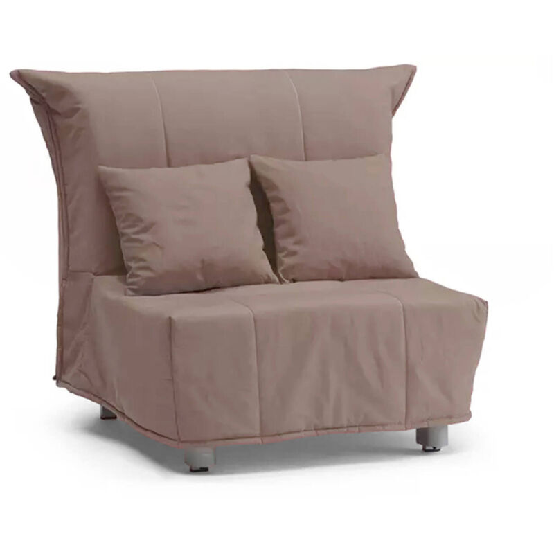 

Sofá cama individual Talamo Italia Mina, Sillón de salón, Apertura del carrito, Made in Italy, en tejido acolchado, con cojines incluidos, Cm: