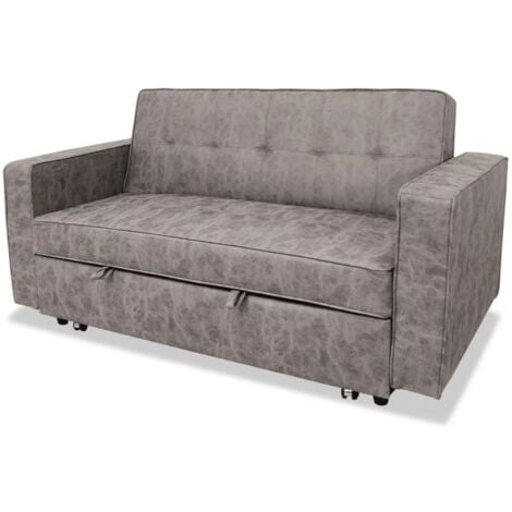 HM-ACTUALLY Sofá cama modelo Zaragoza tapizado gris cemento, 169cm(ancho) 94cm(altura) 87cm(fondo).