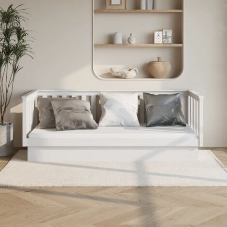 Sofá cama Moderno Cama para adulto madera maciza de pino blanco 80x200 cm ES48495A