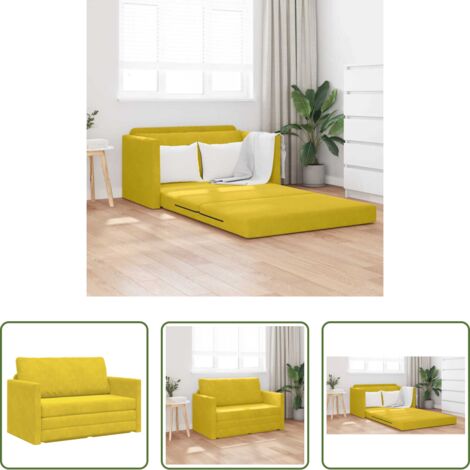 Sofá cama moderno -  Sofá cama 110cm Amarillo girasol Terciopelo