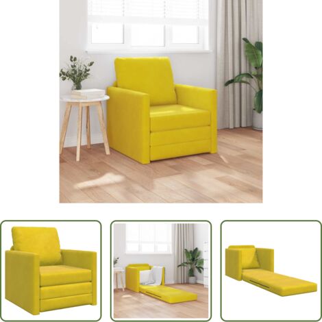 Sofá cama moderno -  Sofá cama 60cm Amarillo oscuro Terciopelo