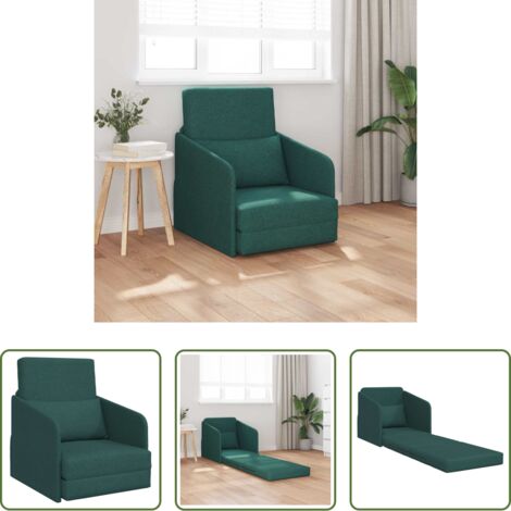Sofá cama moderno -  Sofá cama 60cm Verde oscuro tela