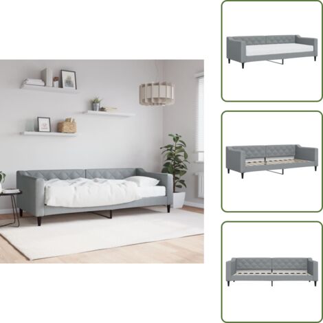 Sofá cama moderno - vidaXL Sofá cama con colchón tela gris claro 80x200 cm - Sofá cama para salón