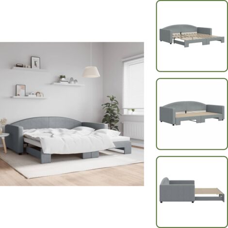 Sofá cama moderno - vidaXL Sofá cama nido tela gris claro 100x200 cm - Sofá cama para salón