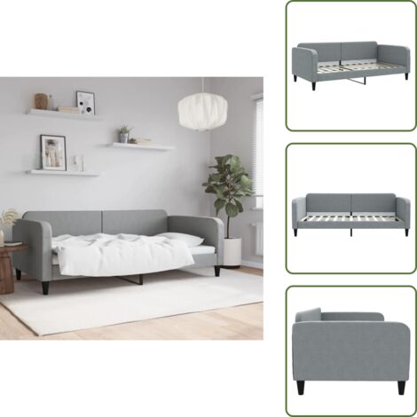 Sofá cama moderno - vidaXL Sofá cama sin colchón tela gris claro 100x200 cm - Sofá cama para salón