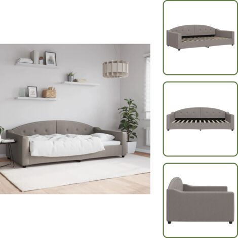 Sofá cama moderno - vidaXL Sofá cama sin colchón tela gris taupe 100x200 cm - Sofá cama con espuma
