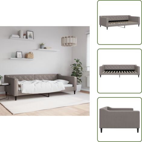 Sofá cama moderno - vidaXL Sofá cama sin colchón tela gris taupe 100x200 cm - Sofá cama para salón