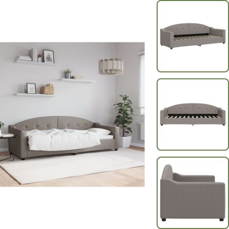 Sofá cama moderno - vidaXL Sofá cama sin colchón tela gris taupe 80x200 cm - Sofá cama para salón