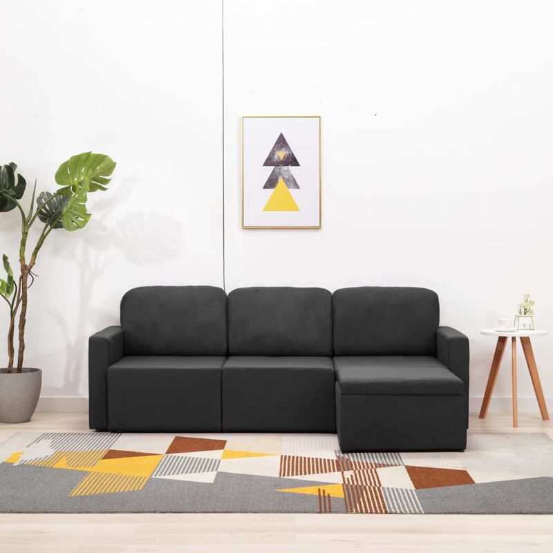 

Sofá cama modular de 3 plazas tela gris oscuro
