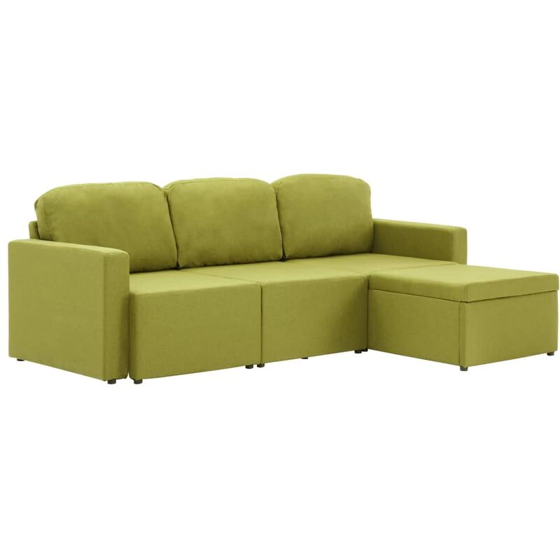 

vidaXL Sofá Cama Modular de 3 Plazas Tela Verde - Verde