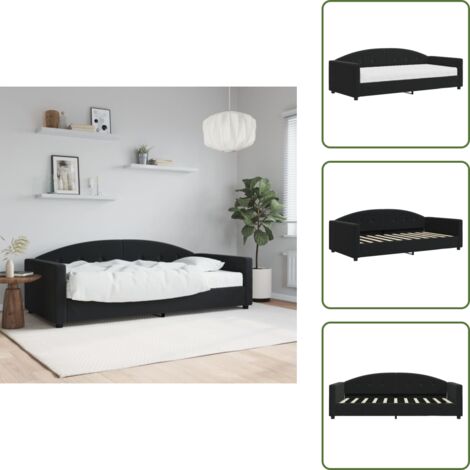 Sofá cama negro - vidaXL Sofá cama con colchón terciopelo negro 90x190 cm - Sofá cama terciopelo