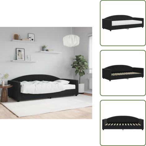 Sofá cama negro - vidaXL Sofá cama con colchón terciopelo negro 90x200 cm - Sofá cama terciopelo