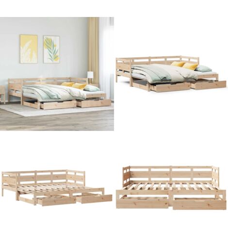 Sofá cama nido con cajones sin colchón 90x190 cm - Cama nido - Sofá cama con cajones