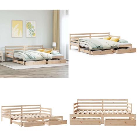 Sofá cama nido con cajones sin colchón 90x200 cm - Cama nido - Sofá cama con cajones