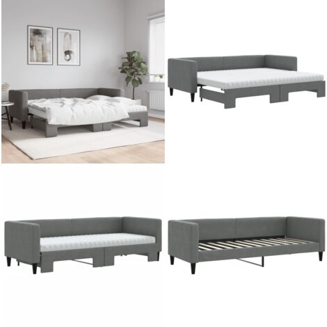 Sofá cama nido con colchón tela gris oscuro 80x200 cm - Cama nido - Sofá cama 2 en 1