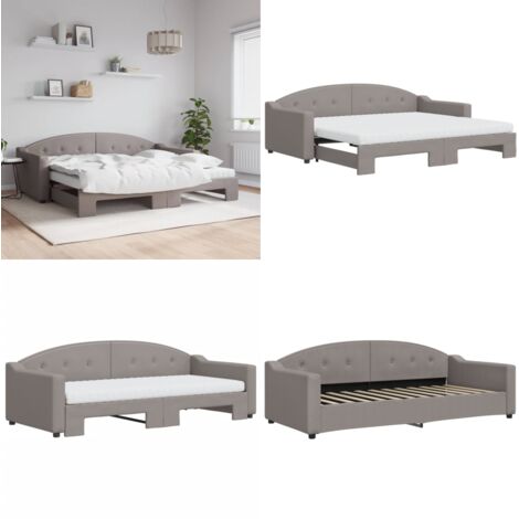 Sofá cama nido con colchón tela gris taupe 90x200 cm - Cama nido - Sofá cama 2 en 1
