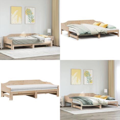 Sofá cama nido sin colchón madera maciza 90x190 cm - Cama nido - Sofá cama 2 en 1