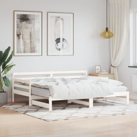 Sofá cama nido sin colchón madera maciza blanco 90x190 cm vidaXL