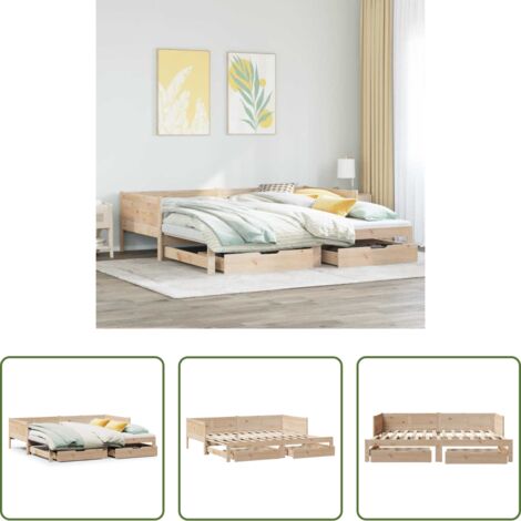 Sofá cama nido -  Sofá cama nido con cajones sin colchón 90x190 cm