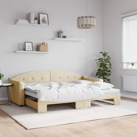 Sofá cama nido tela crema 80x200 cm