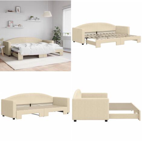 Sofá cama nido tela crema 80x200 cm - Cama nido - Sofá cama 2 en 1