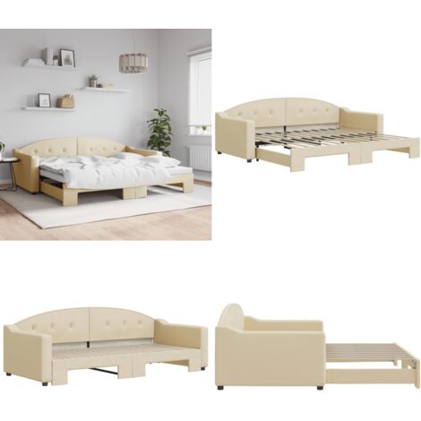 Sofá cama nido tela crema 90x200 cm - Sofá cama nido - Sofá cama doble