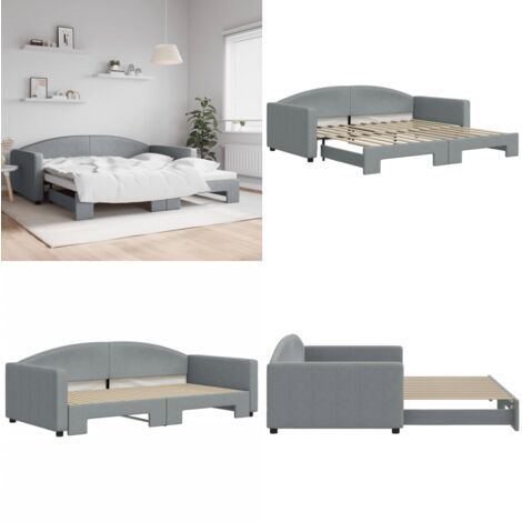 Sofá cama nido tela gris claro 100x200 cm - Cama nido - Sofá cama 2 en 1