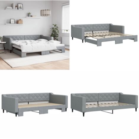 Sofá cama nido tela gris claro 100x200 cm - Cama nido - Sofá cama 2 en 1